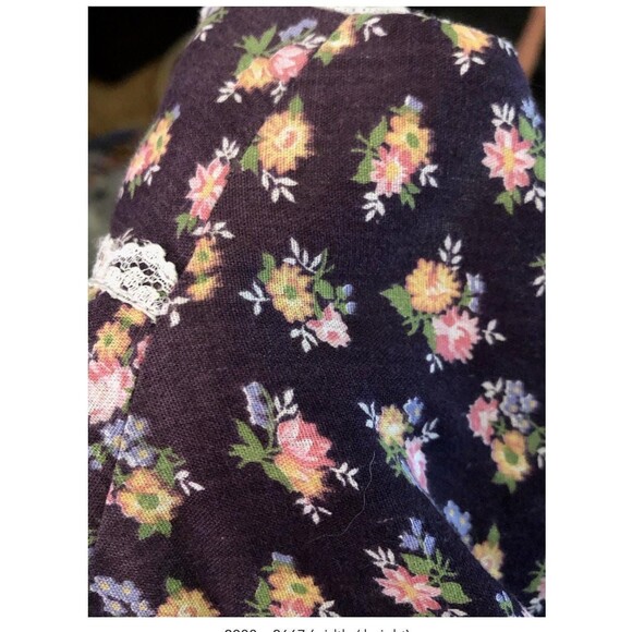 1970s DONI GIRL of California INC Prairie Long Sleeve Lace Floral Dress. Small - Picture 13 of 14